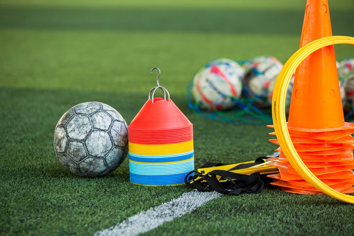 Football cones and training equipment