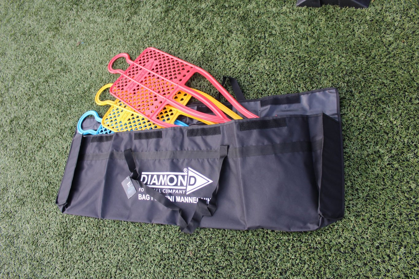 Football mannequins in a bag