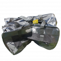 A black bag containing yellow hurdles is shown. The bag has a mesh section and &ldquo;DIAMOND HURDLE&rdquo; printed on it.